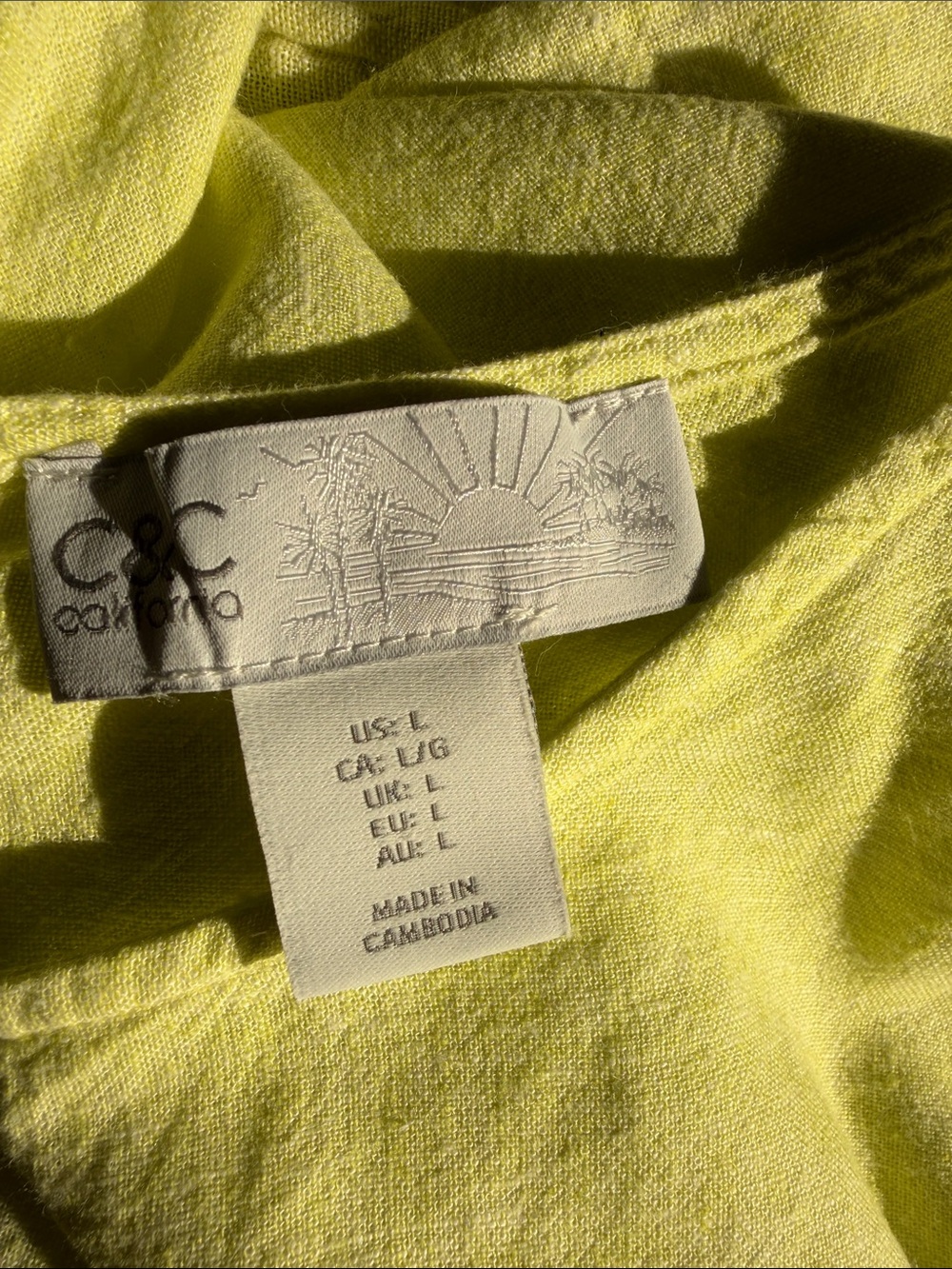 Lime Yellow Mix & Match Linen Set Large EUC - Picture 12 of 14